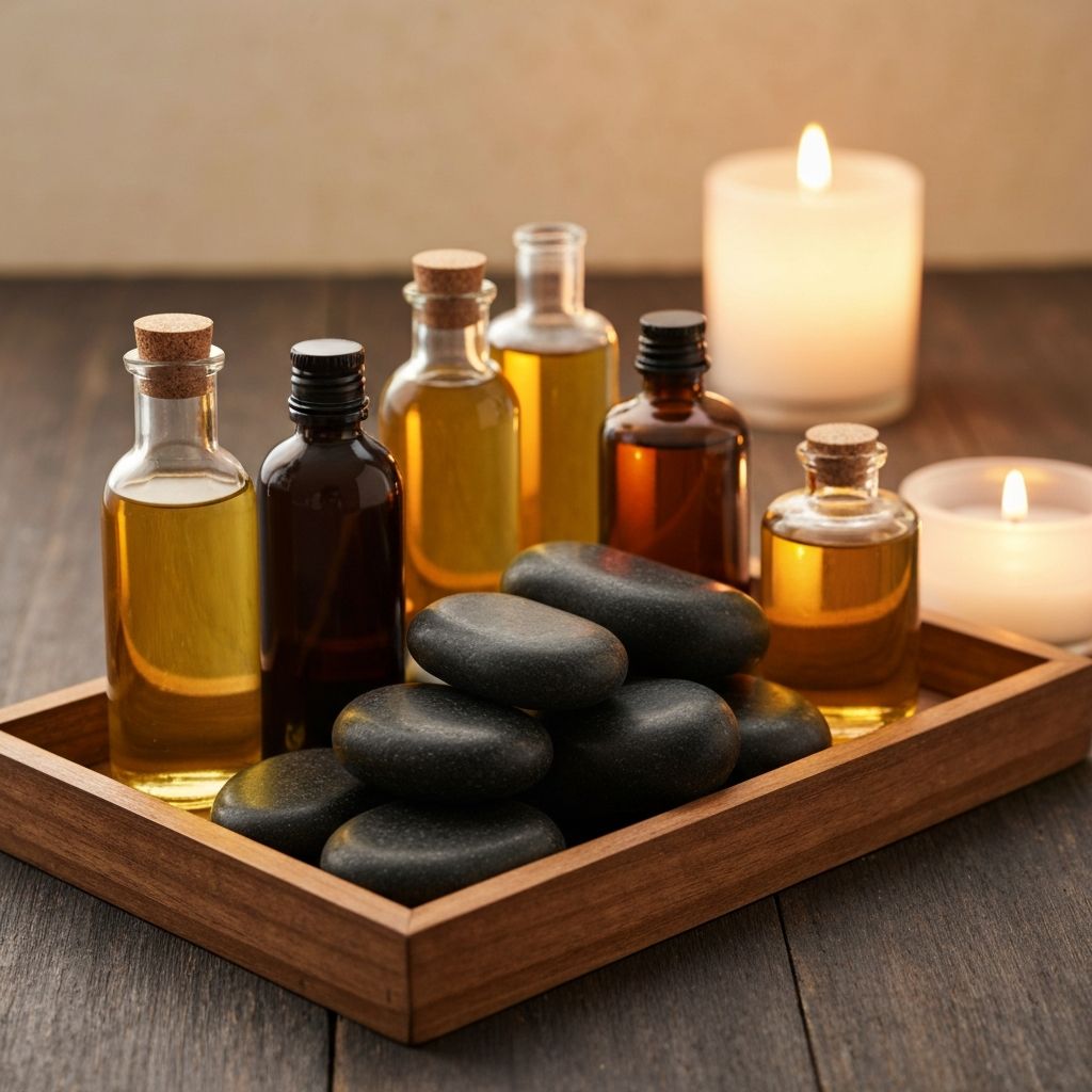 Aromatherapy oils and hot stones