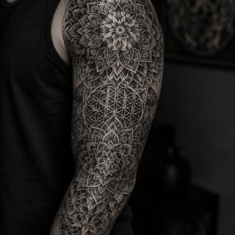 Geometric & Mandala tattoo example